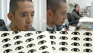 komakino fanzine - Eyeball stickers - Time to work, time to sleep.